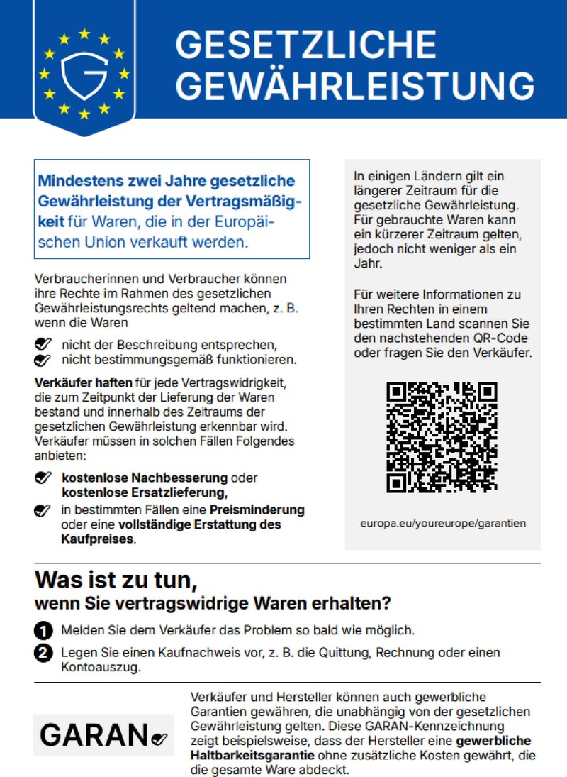 EU-Mitteilung „Gesetzliche Gewährleistung“ – der vollständige Text steht unten unter „Text der Mitteilung“.